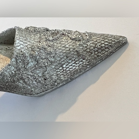 VTG Silver Bling Flower Raised High Heel Christmas Ornament - Picture 11 of 11